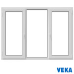 Пластиковое окно ПВХ VEKA Трёхстворчатое 1200x1600мм(ВхШ) Однокамерное Тип 2