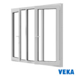 Пластиковое окно ПВХ VEKA Трёхстворчатое 1200x1600мм(ВхШ) Однокамерное Тип 2